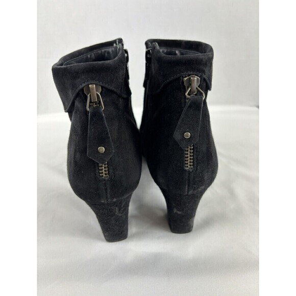 Paul Green Platform Boot Bootie Black Suede Size 9.5 EU 40 Low Heel Handmade - Picture 6 of 12